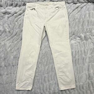 J.Jill Denim Jeans Womens 14 White Authentic Fit Slim Leg Ankle Stretch White